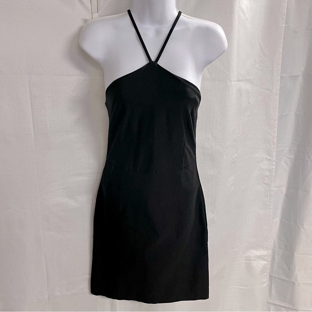 Gracie ladies, black halter neck tie skater dress size large